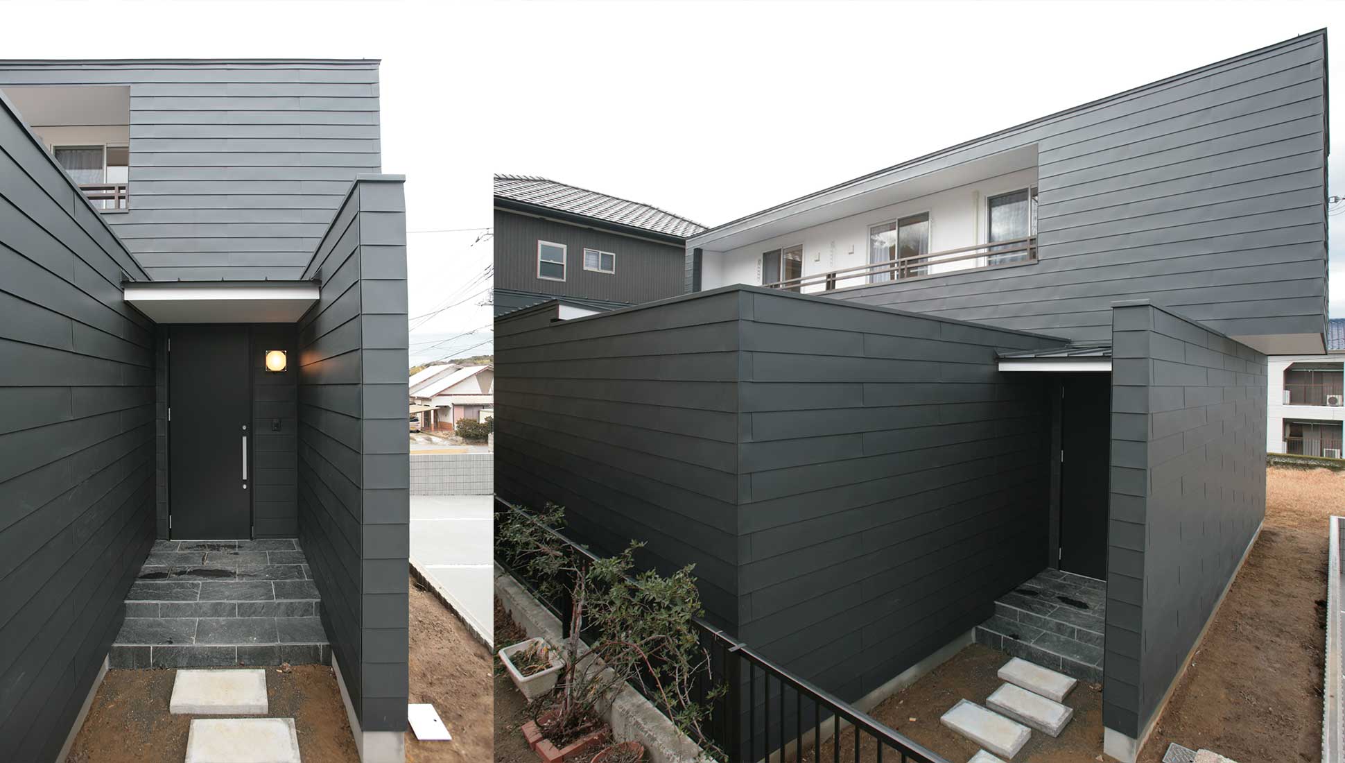 ガルバニウム鋼板の外観：30坪の家を35坪にする中庭のある家_木更津